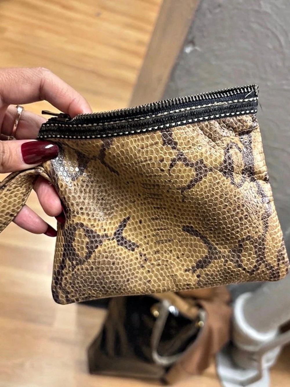 Coach Brown & Black Animal Print Wristlet